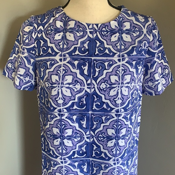 The Limited blue wnd white italian looking dress - Picture 2 of 9